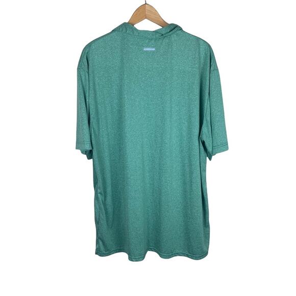 Reebok 100% Polyester Heather Green Golf Polo Men's 2XL - Picture 2 of 4